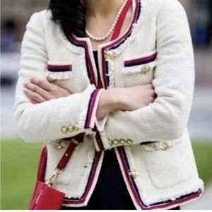 Jcrew Fringy Tweed Jacket in size 00